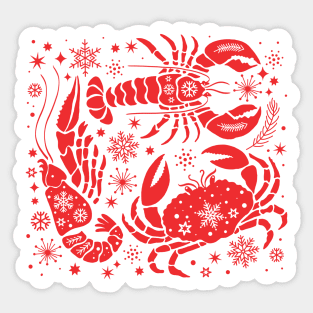 Marine Life Christmas Pattern Sticker